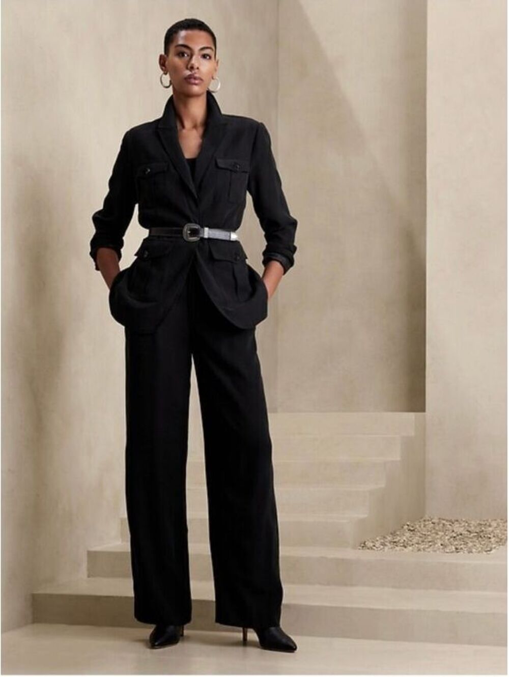 Banana Republic Drapey Wide-Leg Pant black NWT 12